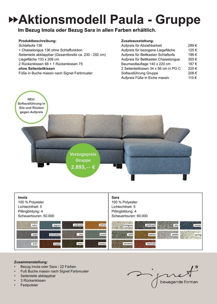 % Aktionsmodell Paula - Gruppe Schlafsofa von Signet – Bild 2