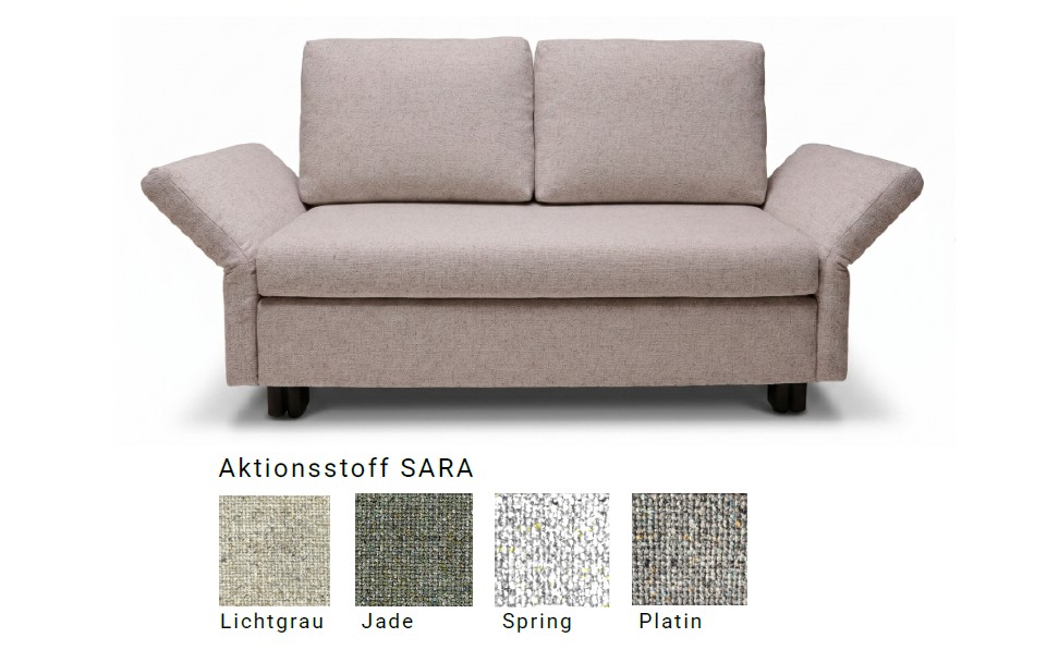 % Angebot Paula Schlafsofa 136er von Signet Farbe Sara spring / Sofort lieferbar